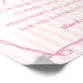 Roze Coquette Boog Advies voor Baby shower Game Poster (Hoek)