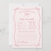 Roze Coquette Boog Advies voor Baby shower Kaart (Voorkant)