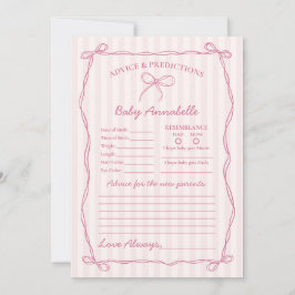 Roze Coquette Boog Advies voor Baby shower Kaart