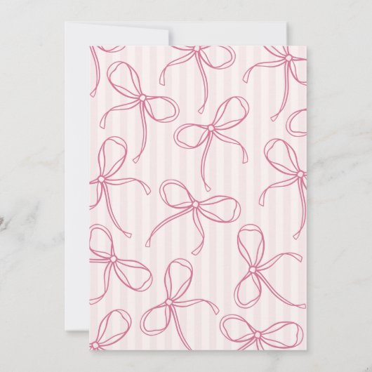 Roze Coquette Boog Advies voor Baby shower Kaart (Achterkant)