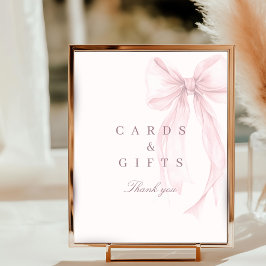 Roze Coquette Boog Baby Shower Tafelbord Sign Poster