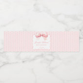 Roze coquette boog baby shower waterflesetiketten waterfles etiket (Enkel label)