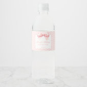 Roze coquette boog baby shower waterflesetiketten waterfles etiket (Voorkant)
