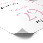 Roze Coquette Boog Eerste Jaar Foto Milestone Poster (Hoek)