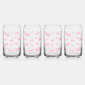 Roze Coquette boog patroon Blikvorm Glas (Achterkant)