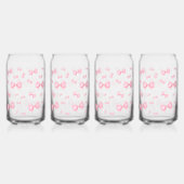 Roze Coquette boog patroon Blikvorm Glas (Rechts)