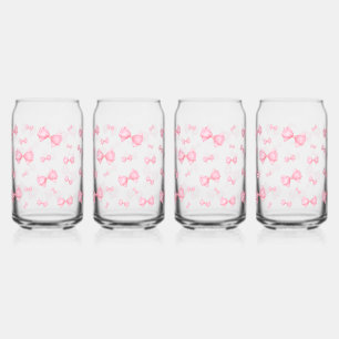 Roze Coquette boog patroon Blikvorm Glas