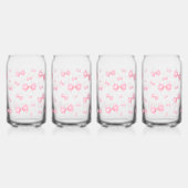Roze Coquette boog patroon Blikvorm Glas (Links)