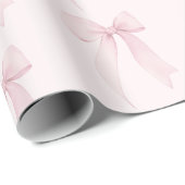Roze Coquette boog patroon Cadeaupapier (Rol Hoek)