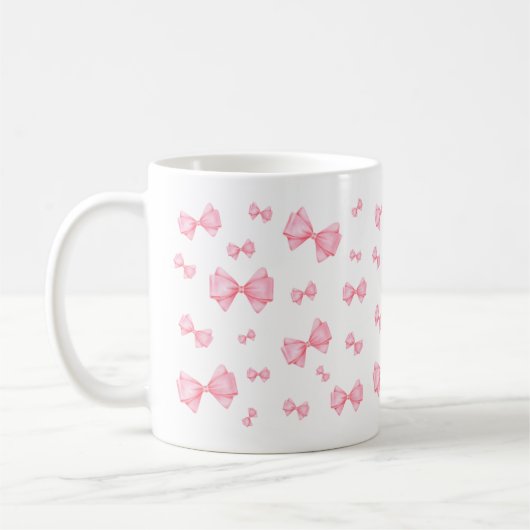 Roze Coquette boog patroon Koffiemok (Links)
