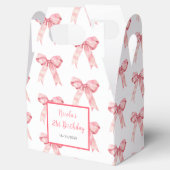 Roze Coquette Boog Verjaardagsfeest Bedankdoosjes (Geopend)