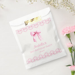 Roze Coquette Boog Verjaardagsfeest Bedankzakje