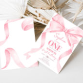 Roze Coquette Boog Verjaardagsfeest Kaart