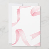 Roze Coquette Boog Verjaardagsfeest Kaart (Achterkant)