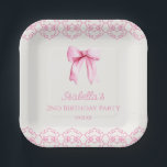 Roze Coquette Boog Verjaardagsfeest Papieren Bordje<br><div class="desc">Dit is een Elegant Roze Coquette Bow Verjaardagsfeest Papier Borden!</div>