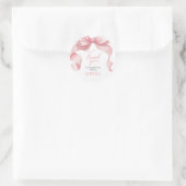 Roze Coquette Boog Verjaardagsfeest Ronde Sticker (Tas)