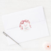 Roze Coquette Boog Verjaardagsfeest Ronde Sticker (Envelop)