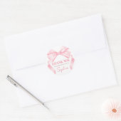 Roze Coquette Boog Verjaardagsfeest Ronde Sticker (Envelop)