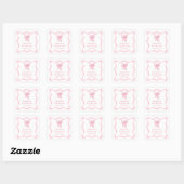 Roze Coquette Boog Verjaardagsfeest Vierkante Sticker (Vel)
