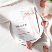 Roze Coquette Bow 16e verjaardag uitnodiging