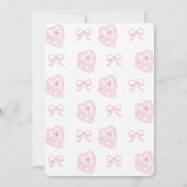 Roze Coquette Bow 1e Verjaardag Blush Roze Bow Kaart (Achterkant)