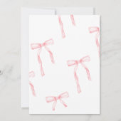 Roze Coquette Bow 4e verjaardag uitnodiging (Achterkant)