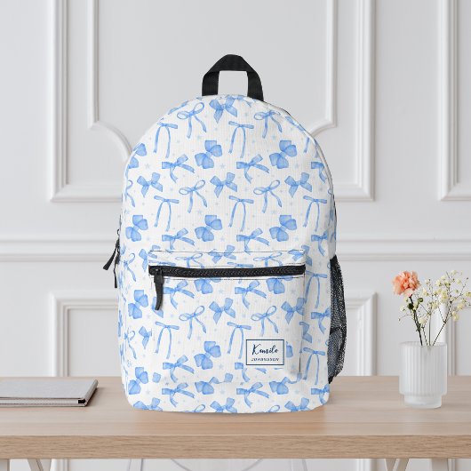 Roze Coquette Bow Aangepaste naam Bedrukte Rugzak