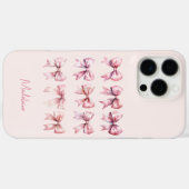 Roze Coquette Bow Aangepaste naam Case-Mate iPhone Case (Achterkant (horizontaal))