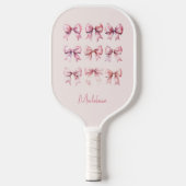 Roze Coquette Bow Aangepaste naam Pickleball Paddle (Voorkant)