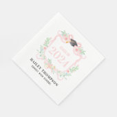 Roze Coquette Bow | Afstuderen Jaar Crest Servet (Hoek)