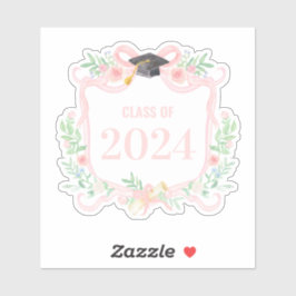 Roze Coquette Bow | Afstuderen Jaar Crest Sticker