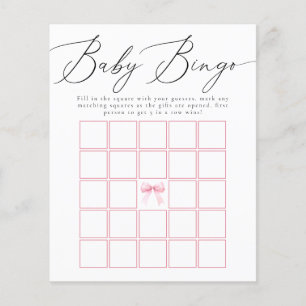 Roze Coquette Bow Baby Bingo Douche Spel