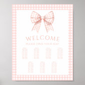 Roze Coquette Bow Baby Meisje Douche Zitting Grafi Poster (Voorkant)