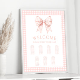 Roze Coquette Bow Baby Meisje Douche Zitting Grafi Poster