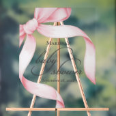 Roze Coquette Bow Baby shower Acryl Teken Acryl Bord (Neutraal)