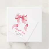 Roze Coquette Bow Baby shower Bedankt Bedankjes Labels (In situ)
