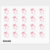 Roze Coquette Bow Baby shower Bedankt Vierkante Sticker (Vel)