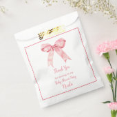 Roze Coquette Bow Baby shower Bedankzakje (Gezegeld)