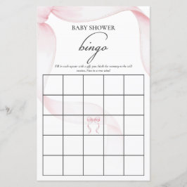 Roze Coquette Bow Baby shower Bingo spel