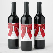 Roze Coquette Bow Baby shower Eten Drank Label Wijn Etiket (Flessen)