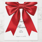 Roze Coquette Bow Baby shower Eten Drank Label Wijn Etiket (Enkel label)