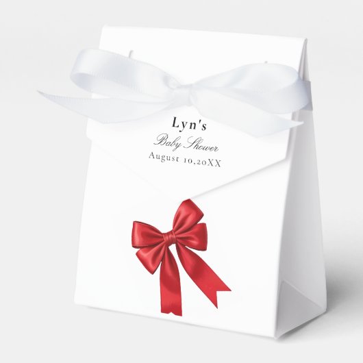 Roze Coquette Bow Baby shower Favoriet Box Bedankdoosjes (Voorkant Zijde)