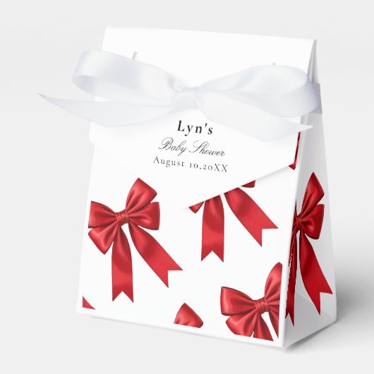 Roze Coquette Bow Baby shower Favoriet Box Bedankdoosjes (Voorkant Zijde)