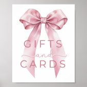 Roze Coquette Bow Baby shower Gifts & Kaarten Sign Poster (Voorkant)