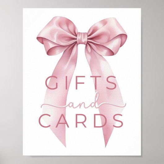 Roze Coquette Bow Baby shower Gifts & Kaarten Sign Poster (Voorkant)
