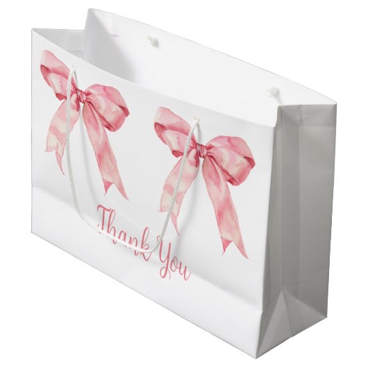 Roze Coquette Bow Baby shower Groot Cadeauzakje (Voorkant Gekanteld)