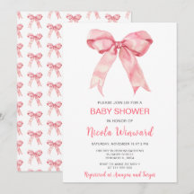 Roze Coquette Bow Baby shower