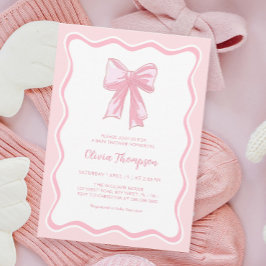 Roze Coquette Bow Baby shower Kaart