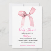 Roze Coquette Bow Baby shower Kaart (Voorkant)