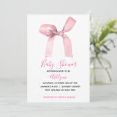 Roze Coquette Bow Baby shower Kaart (Staand voorkant)